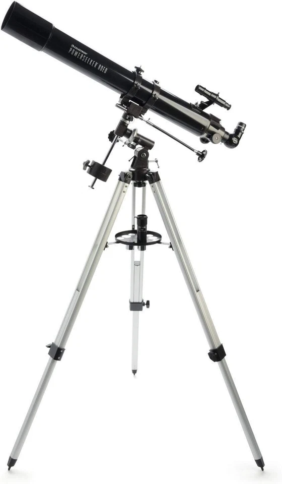 Celestron PowerSeeker 80 EQ Refractor Telescope 80/900mm with Tripod Model 21048 - Image 3 of 4