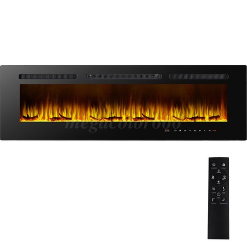 Electric Fireplace 60'' 1500W Wall Mounted Freestand Fireplace Heater Timer 2024 - Picture 2 of 15