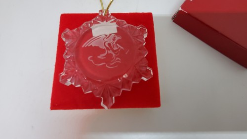 Lead Crystal Ornament~Angel Etching~Snowflake Shaped J. Charles #903 NEW - Picture 4 of 5