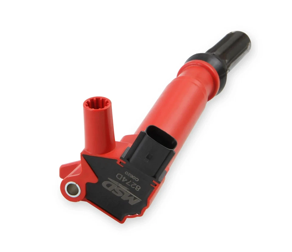 Красная катушка зажигания MSD упаковка 8 штук подходит для Ford F-250 Super Duty 2011-2017 годов выпуска - 82748 - Изображение 3 из 4