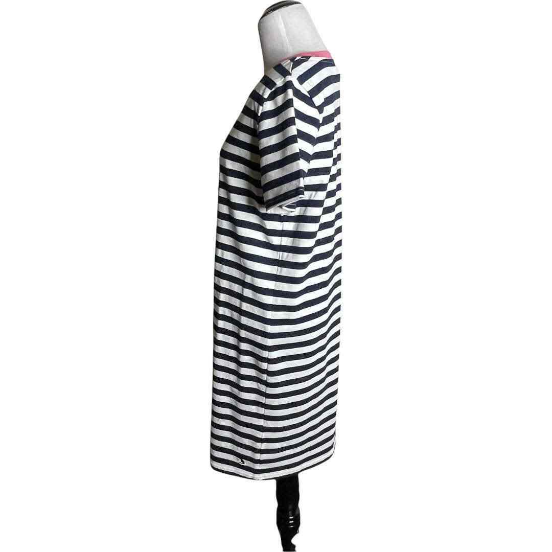Joules US 2 Liberty Stripe A-Line Dress Blue White Pink Short 