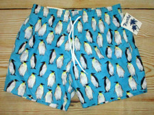 MENS TRUNKS SURF  SWIM CO. PENGUINS LINED SWIM BOARD SHORTS SIZE M