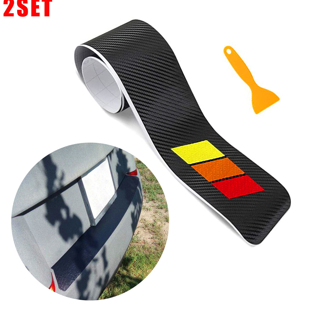 2-Pack Tri-Color Rear Bumper Guard Trunk Protector Trim Pad