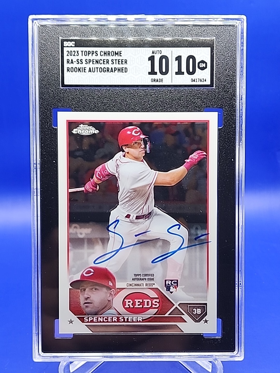 SPENCER STEER 卡签名 2023 Topps Chrome 棒球 RC #RA-SS SGC 10/10 
