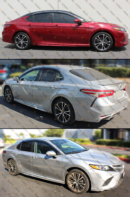 Gearzaar Clip-On Smoke Tinted Window Visors For 2018-2024 Toyota Camry (8th Gen) – 4-Piece Set, Glossy Finish