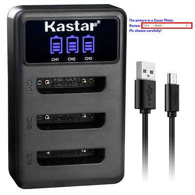 Kastar Battery Triple Charger for Fujifilm NP-45 NP-45A BC-45 Fuji FinePix XP130