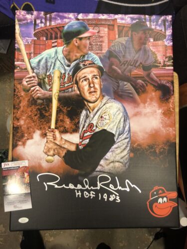 Brooks Robinson Autographed 18x24 Custom Canvas JSA Certified - Picture 1 of 2