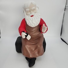 Christmas Decor Red Santa Figurine Mantle Shelf Sitter Hand Made