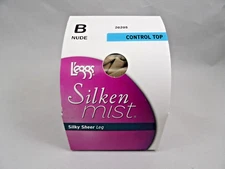 LEGGS Silken Mist Silky Sheer Leg Control Top Size B Nude