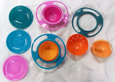 3 SETS BABY GYRO BOWL UNIVERSAL 360 ROTATE SPILL PROOF BOWLS BABY FEEDING DISHES