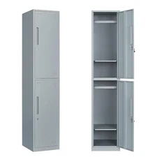 Metal Locker Steel Storage Cabinet with 2 Doors for Office School Gym Employees