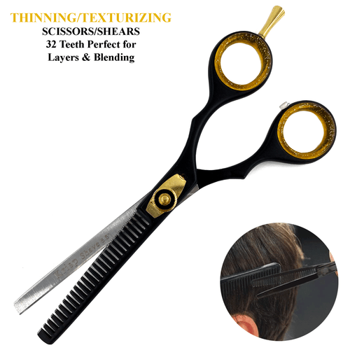 HAIR CUTTING THINNING BARBER SALON MEN WOMEN SCISSORS/SHEARS SET TIJERAS (5.5") - Picture 5 of 5