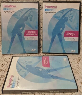 Lot of 4 TRANSITIONS LIFESTYLE SYSTEM  Weight Loss  DVDs 2 Are NEW!  Diet Health