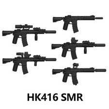 MinifigArsenal SWAT HK416 SMR con 1-4x Mira Juguete Réplica Pistola para Minifiguras