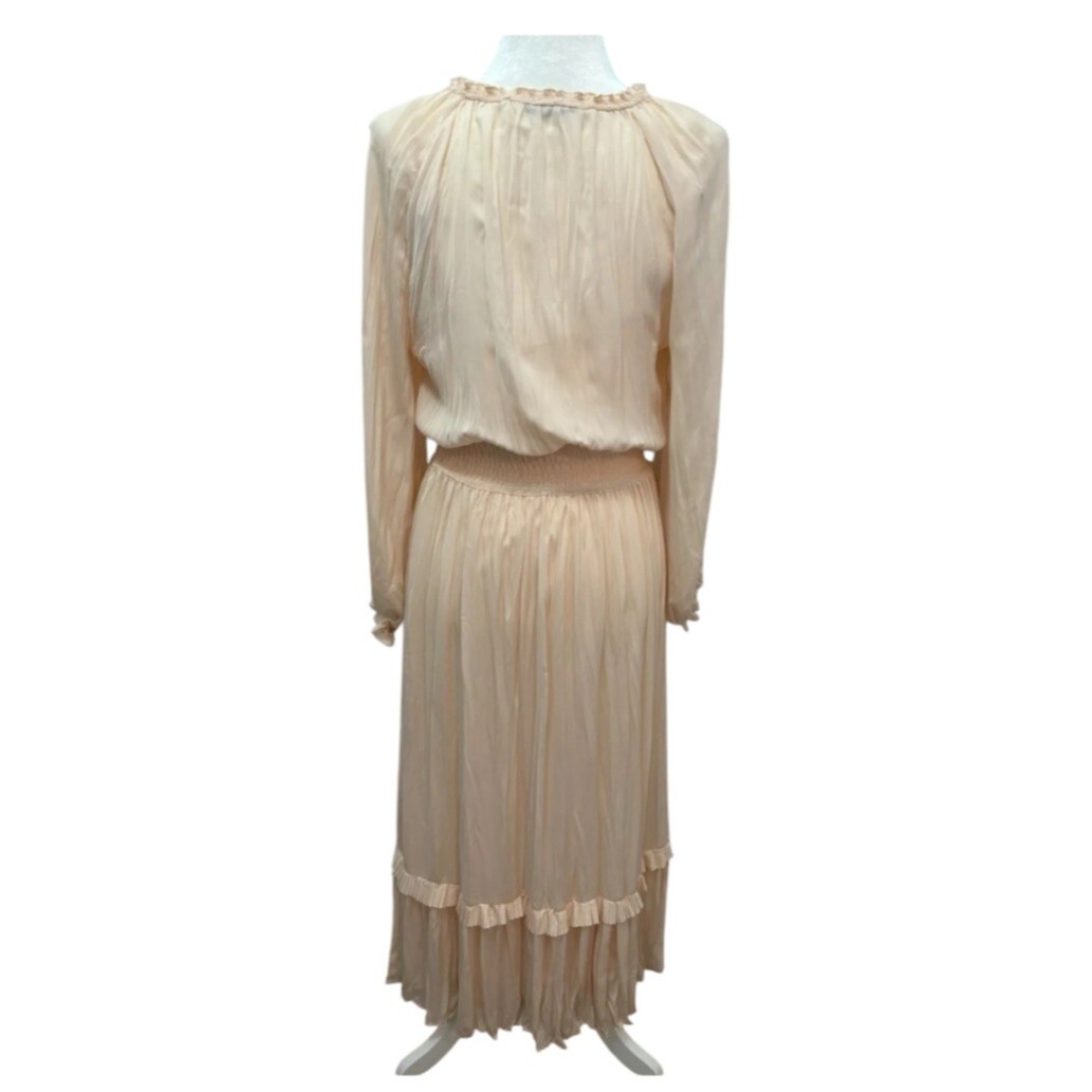 ZARA Peach Pink Maxi Pleated Voluminious Dress Size S thumbnail 7