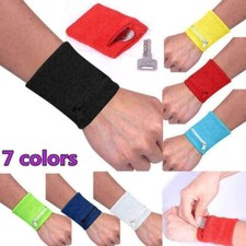 2Pcs Sports Wrist Sweat Bands Zipper Wristbands Unisex Fitness Sweatbands Gym