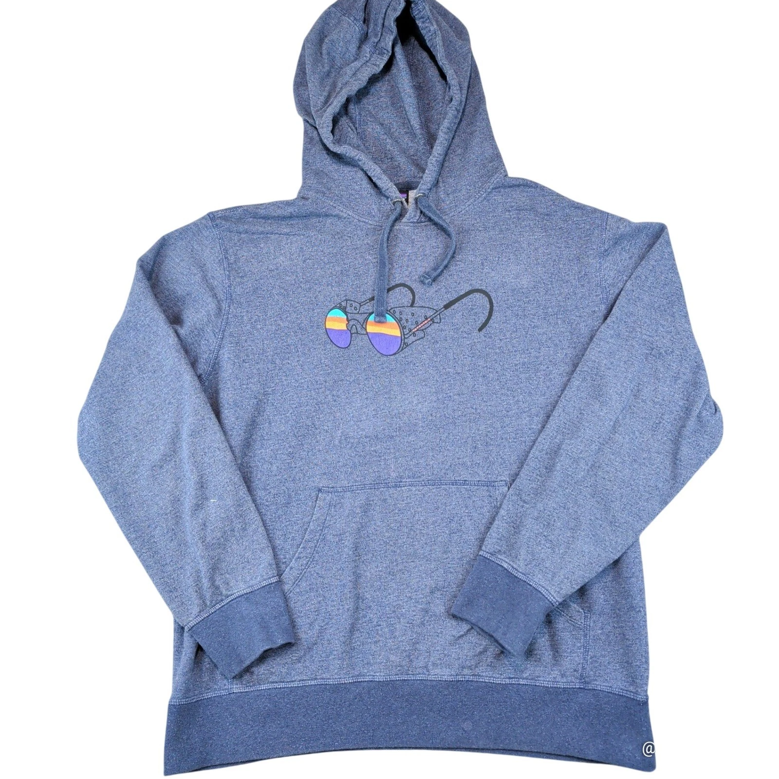 Patagonia Hoodie Glacier Goggles Graphic Blue Gorpcore Streetwear Pullover Men L