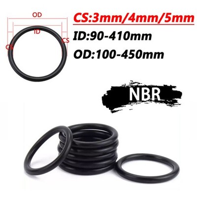 O-Ringe Oring Schnurstärke 3mm 4mm 5mm Ø ID 90mm - 410mm NBR Dichtung Dichtring