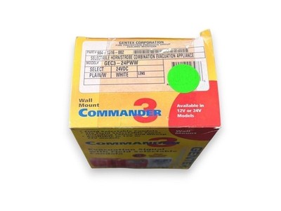 Gentex GEC3-24PWW Strobe Plain Wall White (NEW IN BOX)