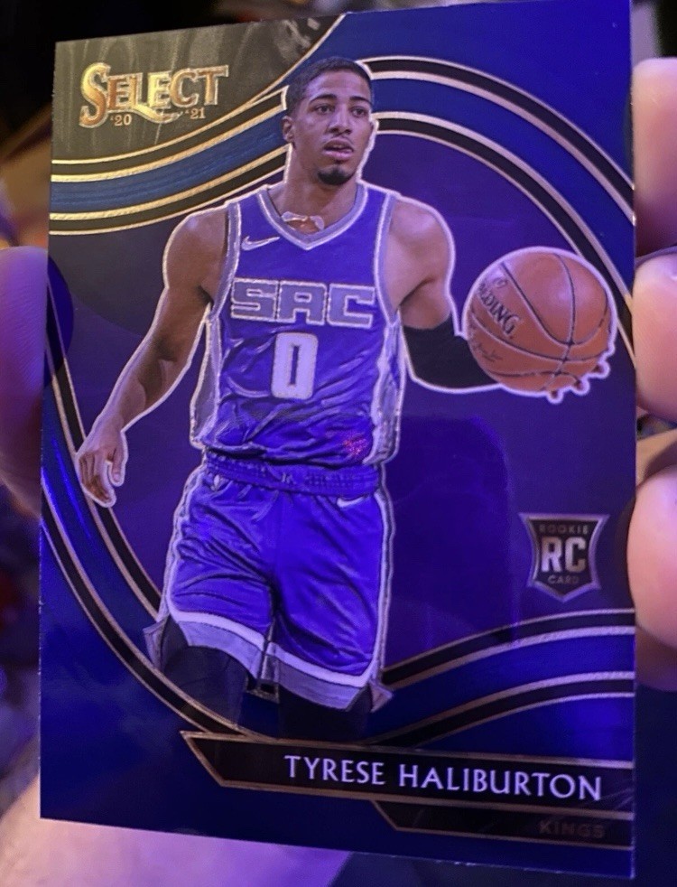 2020-21 Panini Select Tyrese Haliburton Rookie Card RC #289 Courtside Blue Kings