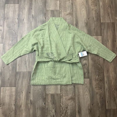 $140 Nike Yoga Therma-FIT Reversible Jacquard Wrap Kimono Jacket Size M Green
