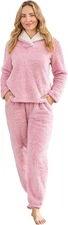 Womens Pajama Sets, Pjs with Pants Winter Fuzzy Pajamas Fleece Soft Cozy 