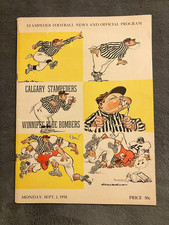 1958 CFL FOOTBALL GAME PROGRAM: SEP 1 WINNIPEG BLUE BOMBERS at CALGARY STAMPEDER
