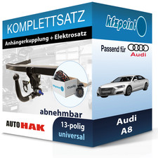 AUTO HAK Anhängekupplung abnehmbar und TOWTEC E-Satz 13polig für Audi A8 13-