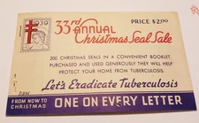1939 US Christmas TB Seals Entire Booklet Of 200 Stamps Untouched Plus Bonus Ad