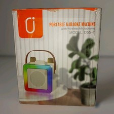 Karaoke Machine Portable Bluetooth Speaker with 2 Wireless Mics RGB LED Lights