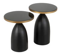 Schwarzer Holztisch Modern, Eleganter Beistelltisch Aus Holz