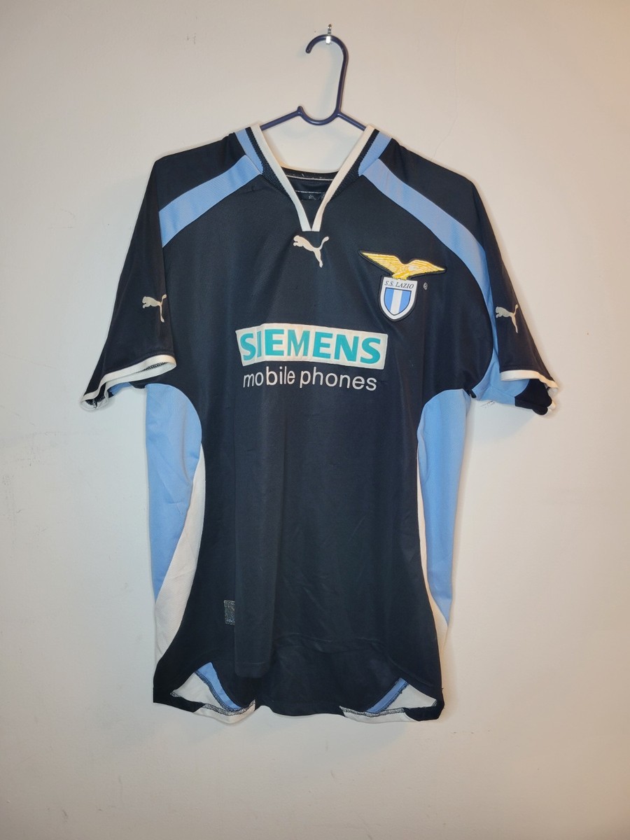 スクデットワッペン‼️Puma ラツィオ シャツ 水色 SIEMENS Lazio 2003-2004 Black Jersey Puma Siemens Mobile Classic Shirt