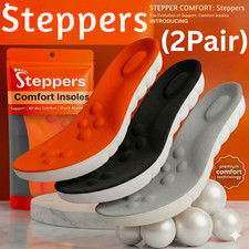 2Pair Original Steppers Comfort Boosting Massage Insoles Heel Plantar Fasciitis