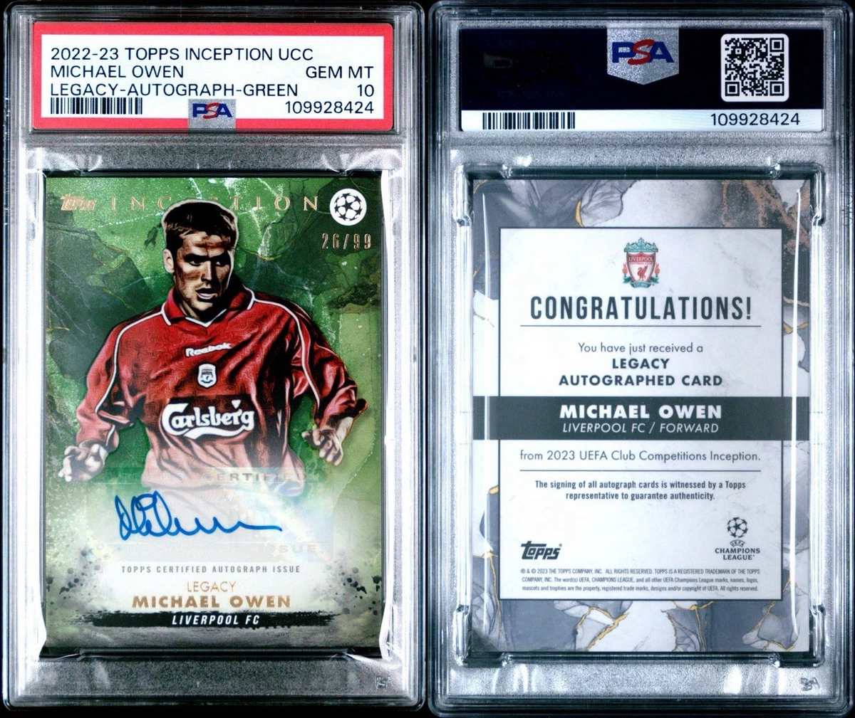 Carte Michael Owen Rookie 1998 Futera Liverpool #73 - Non Gradée - Near Mint