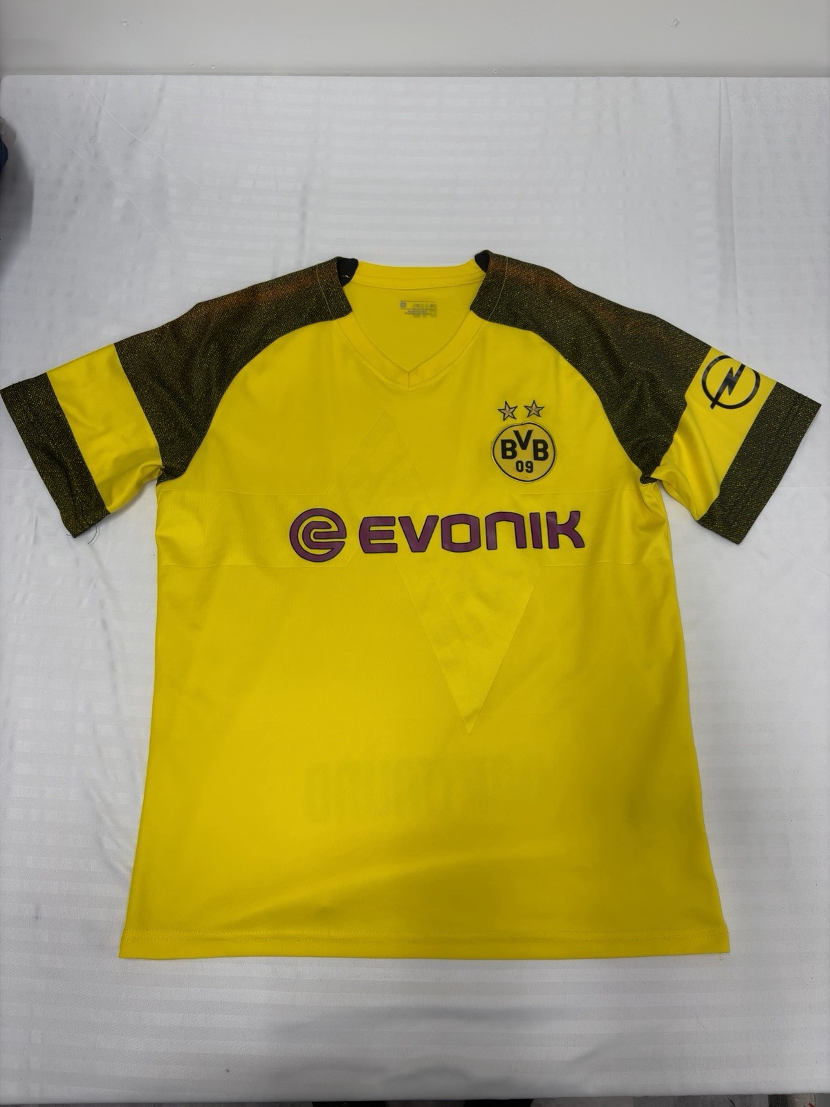 Men’s Medium Jersey Borussia Dortmund Germany Soccer Yellow Evonik BVB