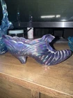 Fenton Purple Iridescent Carnival Glass Slipper Shoe Figurine USA Made 6in