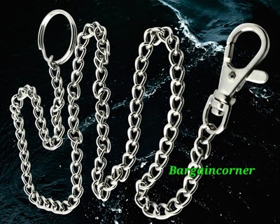 Kette Schlüsselanhänger (K2) Gürtelschnalle Schlüssel Karabinerhaken Diebstahlschutz groß 25'' Keychain