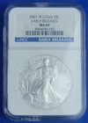 2007-W American Silver Eagle $1 NGC MS69 Early Releases