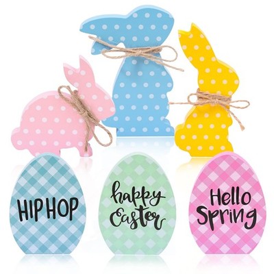 6Pcs Easter Bunny 3.5-5 inches in height and 2.5-4 width, 6PCS 