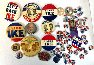 50 Dwight Eisenhower & Richard Nixon Original Campaign Presidential Buttons Pins