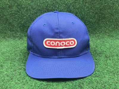 Vintage Conoco Patch SnapBack Hat Blue Cap Oil Gas Advertisement 