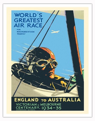 1934 MacRobertson Centenary Air Race - Vintage Aviation Poster by Percy Trompf