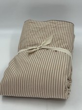 West Elm Emma Chamberlain Reversible Stripe KING Duvet Cover Birch Brown Tan