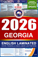 2026 Georgia GA LABOR LAW POSTER (Federal & State) English Laminated