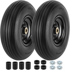 2pcs 13 Wheelbarrow Wheels And Tires With 58 Or 34 Bearings 4.00-6 Solid Ti