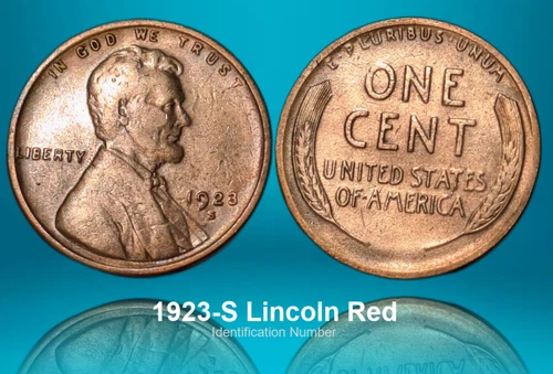 1923S Lincoln Cent AU - Unc. Red Key Date from Collection
