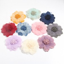 20Pcs 9cm 3.6" Fabric Artificial Lace Flower For Hair Accessories Headband