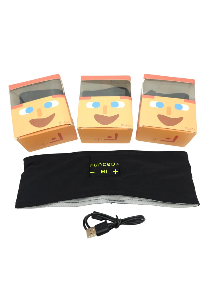 Комплект из 3 беспроводных наушников на наголовной ленте Funcept Bluetooth для сна с моющимся микрофоном - Изображение 2 из 4