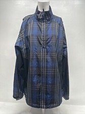 Zero Restriction Golf Jacket Windbreaker 1/2 Zip Coat Tartan Plaid Men's L Large