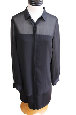 Zara Basic Black Dress Size M Polyester Long Sleeve 92093